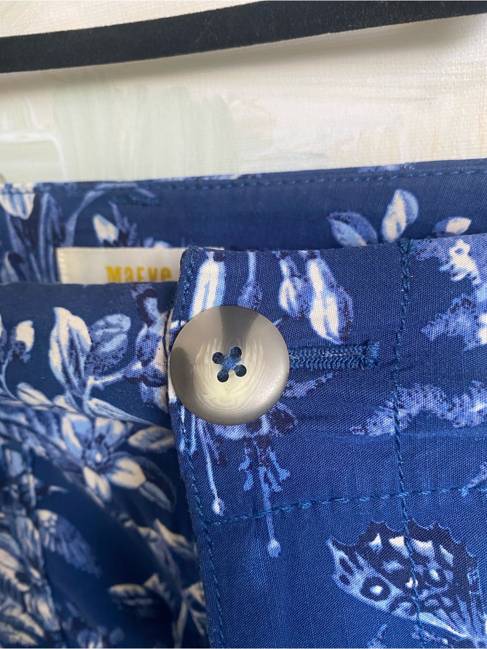 Anthropologie Maeve Collette Blue Floral Wide-Leg Pants, Sz 29 Tall - Picture 3 of 7